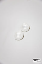 White Pearl Concentric Square Plastic Shank Buttons. 24L (15mm / 5/8"), 32L (20mm 13/16"), 36L (23mm / 7/8") - Boho Fabrics - Buttons & Snaps