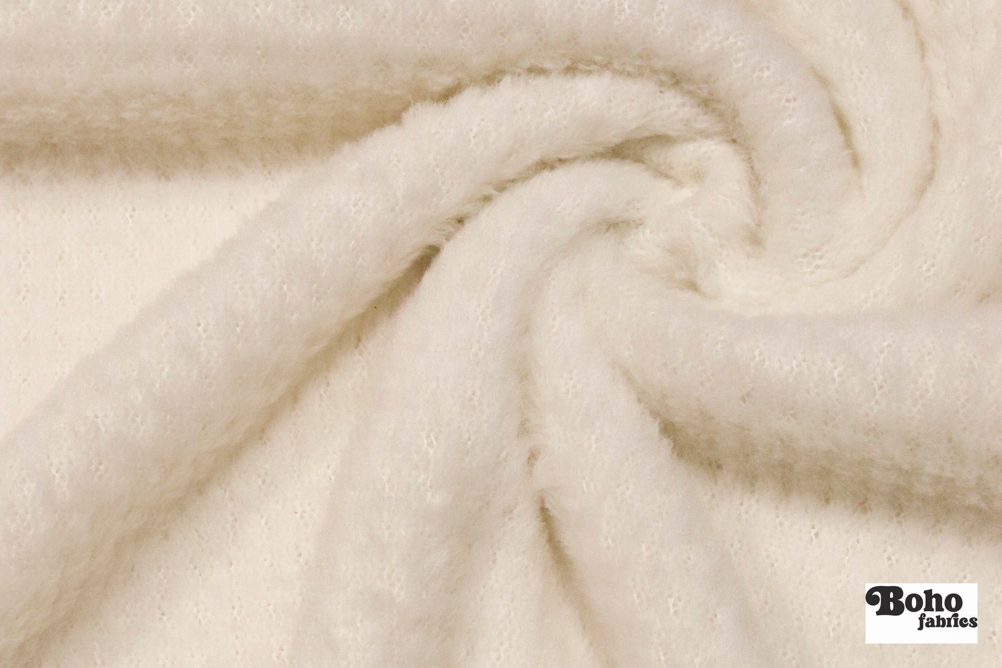 White, Performance High Loft Fleece Fabric by Polartec (DWR Finish), featuring Recycled Polyester - Boho Fabrics - Performance Fabrics