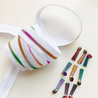 White Rainbow Coil Zipper with Iridescent Pulls - 3 Yards - Boho Fabrics - Zippers