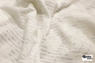 White Striped Floral Burnout Jersey Knit Fabric - Boho Fabrics - Jersey Knit Printed Fabric