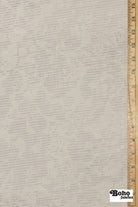 White Striped Floral Burnout Jersey Knit Fabric - Boho Fabrics - Jersey Knit Printed Fabric