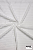 White Striped Terry Cloth Knit Fabric - Boho Fabrics - French Terry Solid Knit