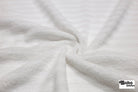 White Striped Terry Cloth Knit Fabric - Boho Fabrics - French Terry Solid Knit
