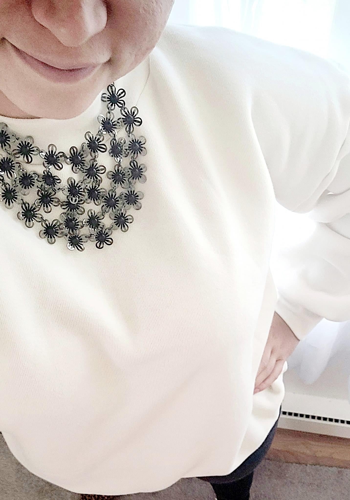 White, Sweatshirt Fleece. - Boho Fabrics