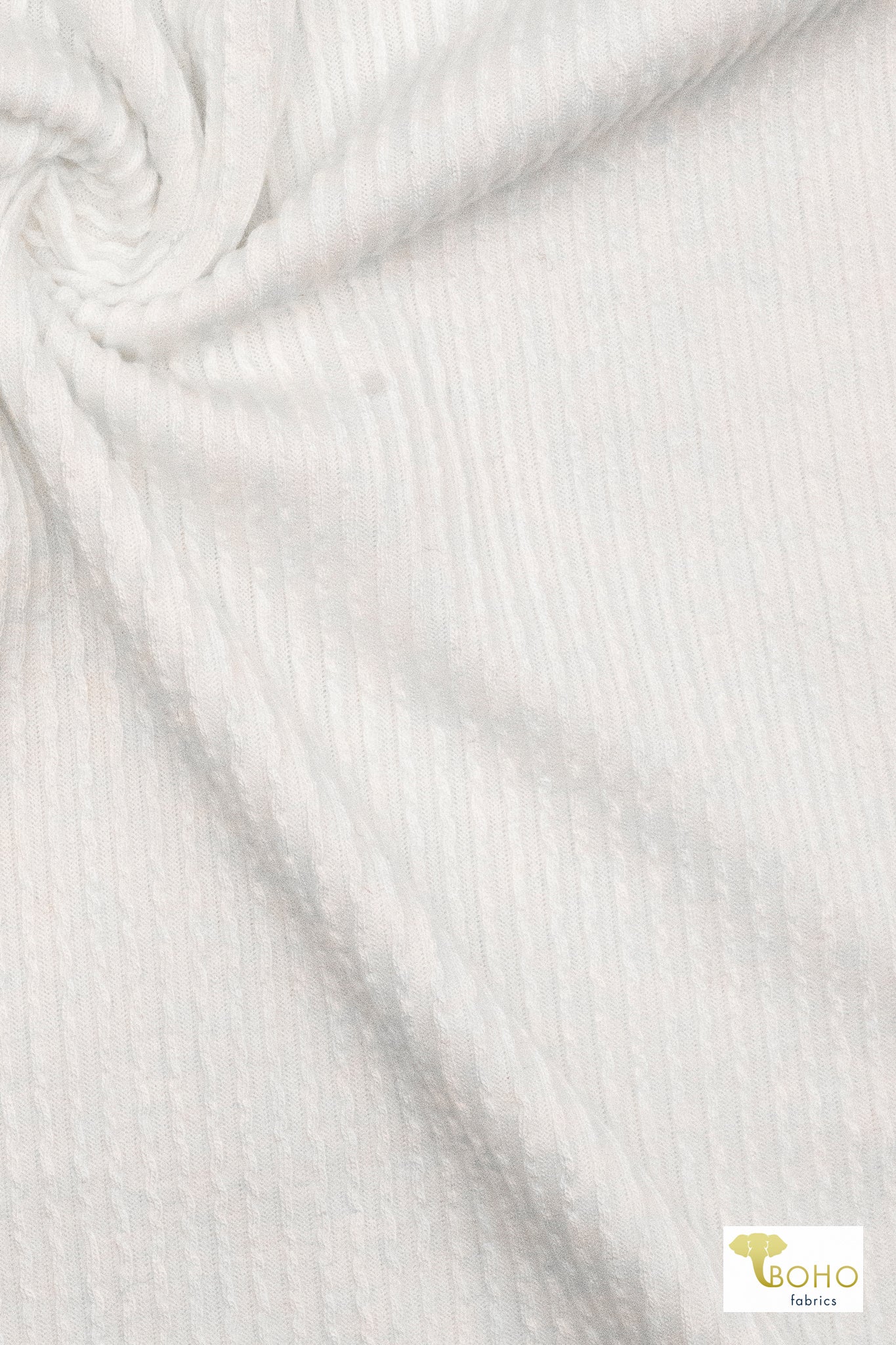 White, Urban Rib Knit Fabric - Boho Fabrics - Rib Solid, Knit Fabric