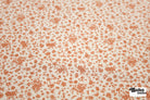 White with Tan Florals Crinkle Woven Fabric - Boho Fabrics - Woven Fabric
