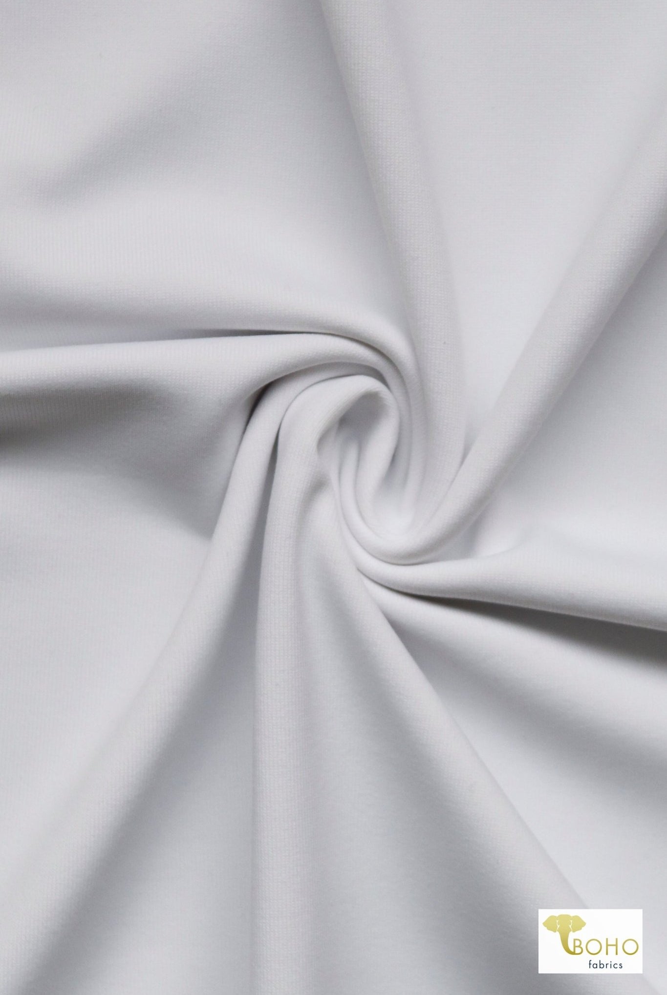White, Yoga Soft, Athletic Knit - Boho Fabrics