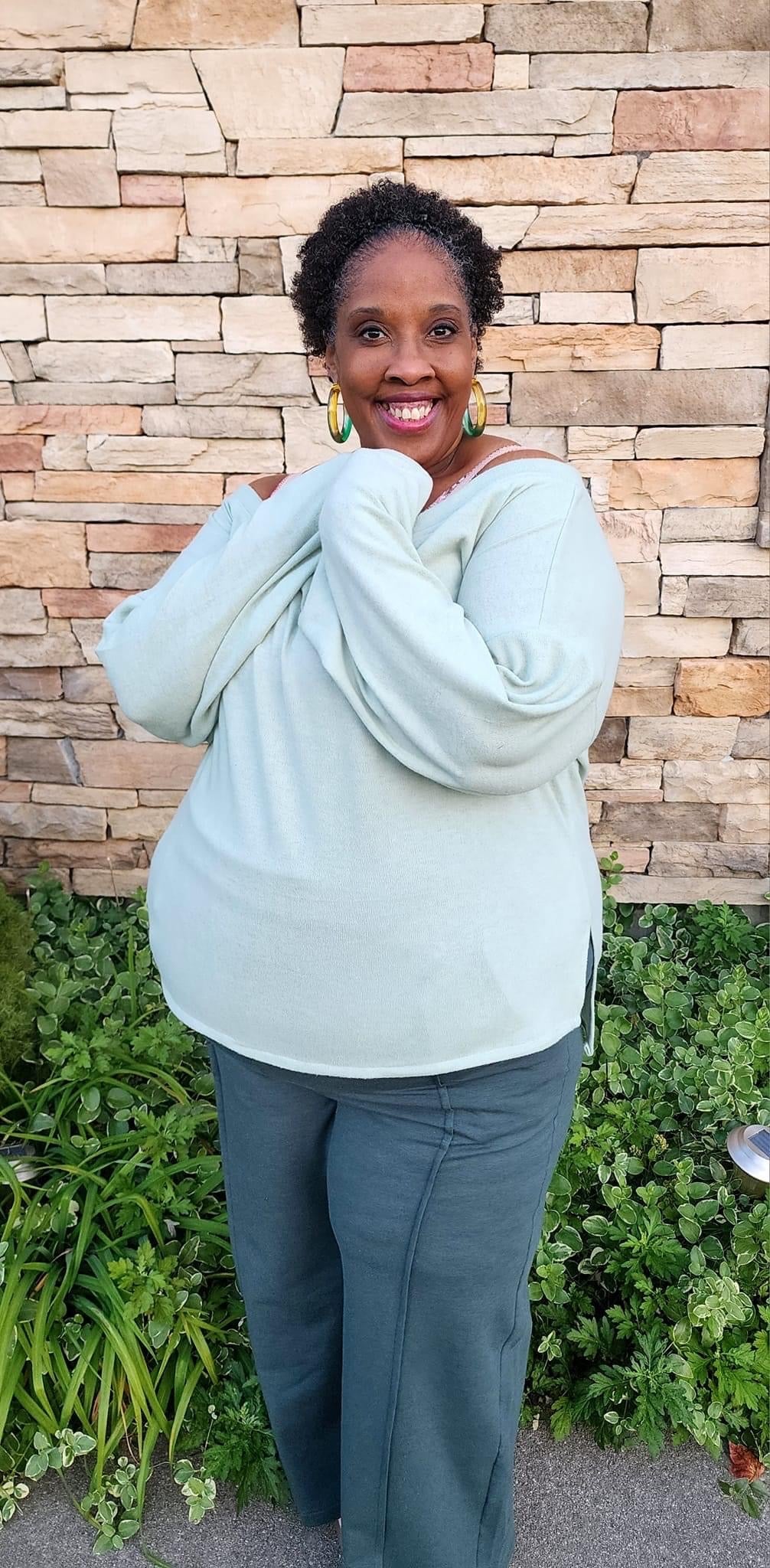 Willow Green, Brushed Solid Sweater Knit - Boho Fabrics