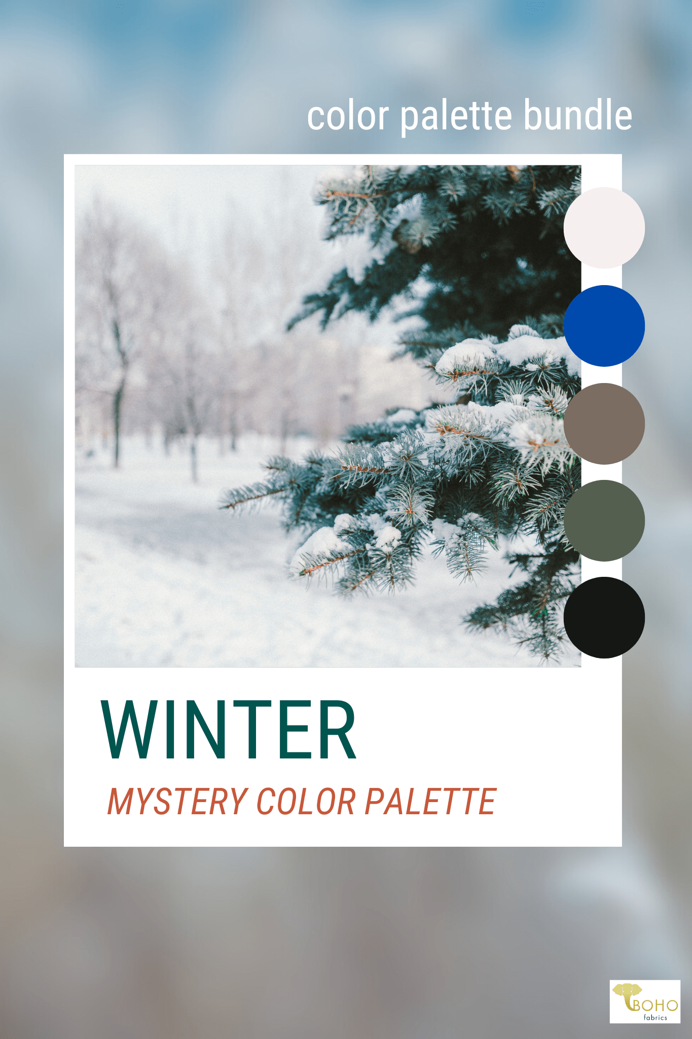 Winter, Mystery Color Palette Bundle - Boho Fabrics - Fabric Bundles