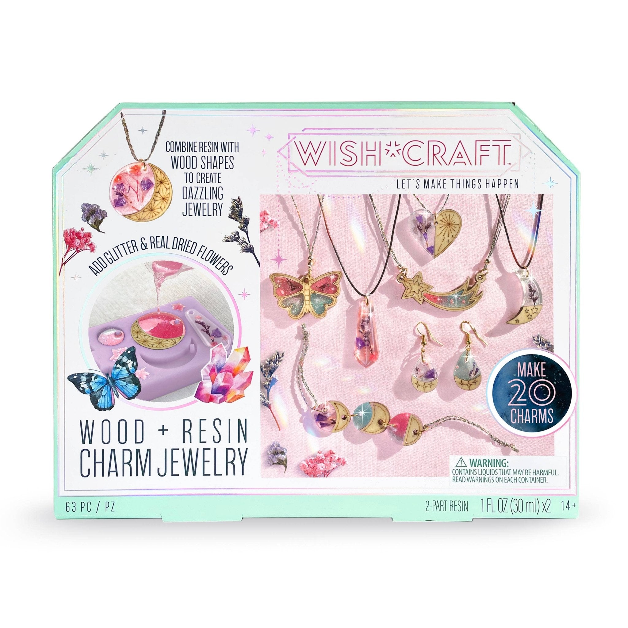 Wish*Craft Wood + Resin Charm Jewelry - Boho Fabrics - 