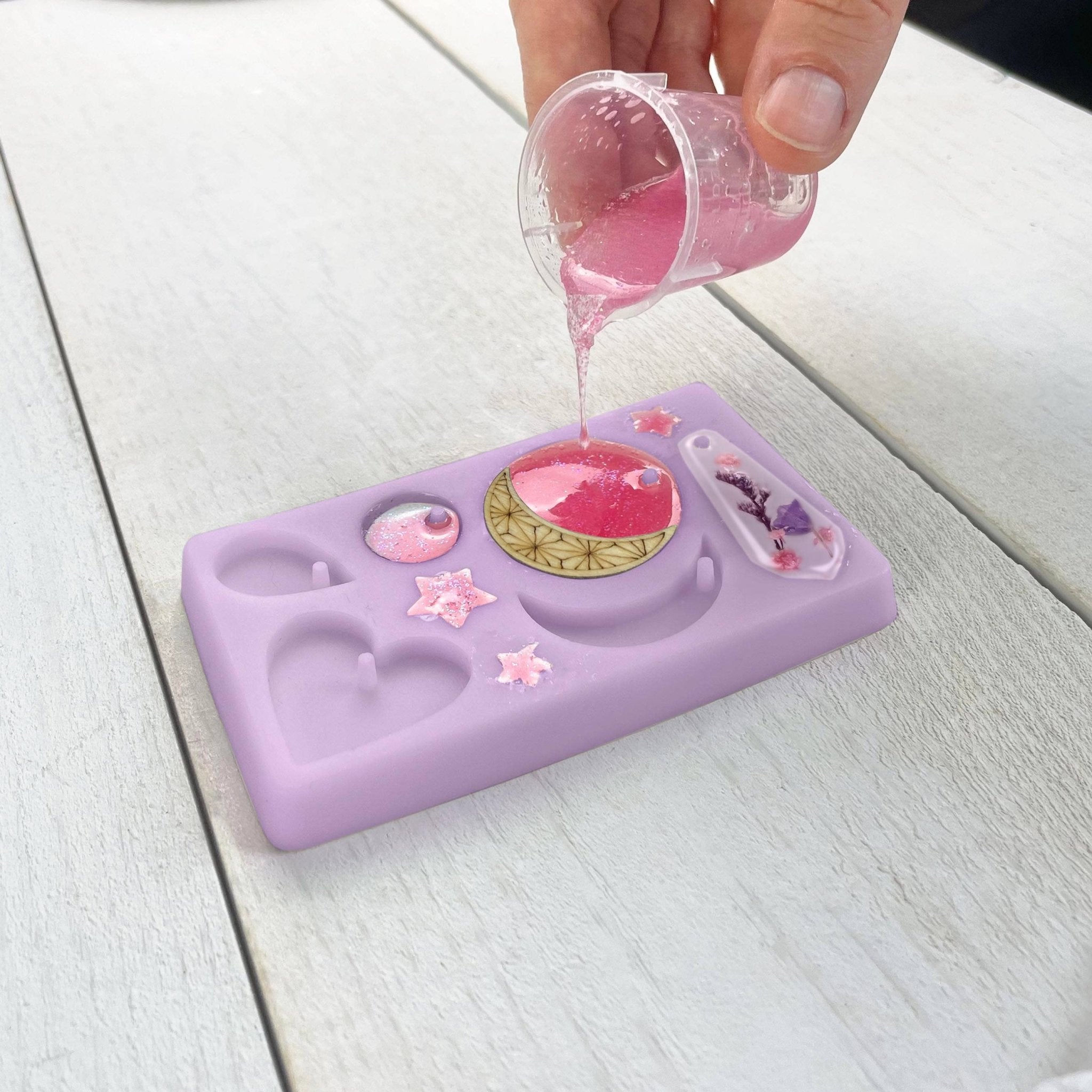 Wish*Craft Wood + Resin Charm Jewelry - Boho Fabrics - 