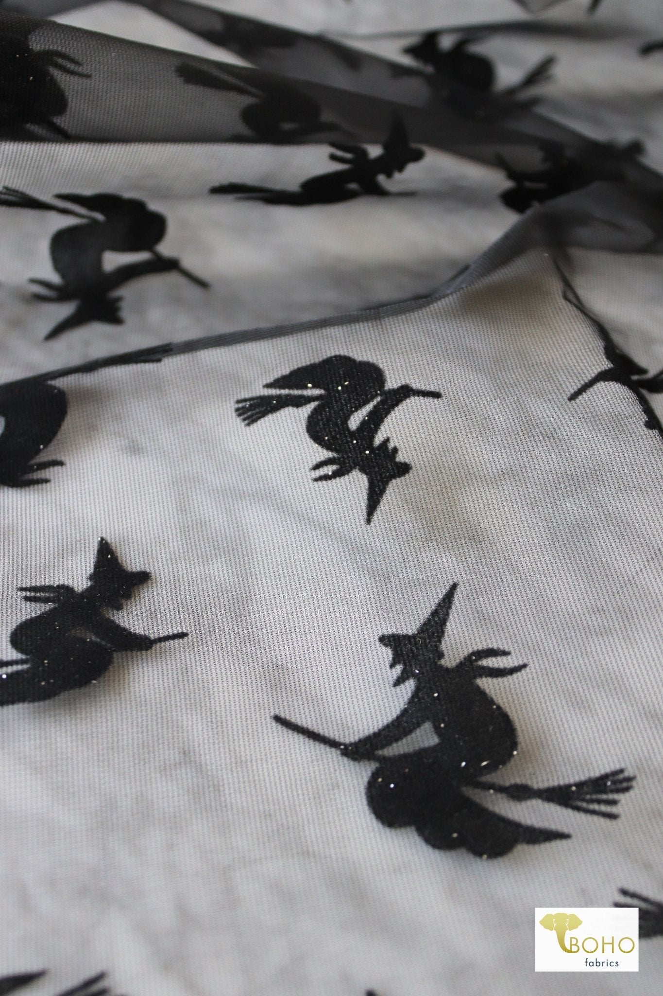 Witch's Ride, Stretch Mesh Print Fabric - Boho Fabrics
