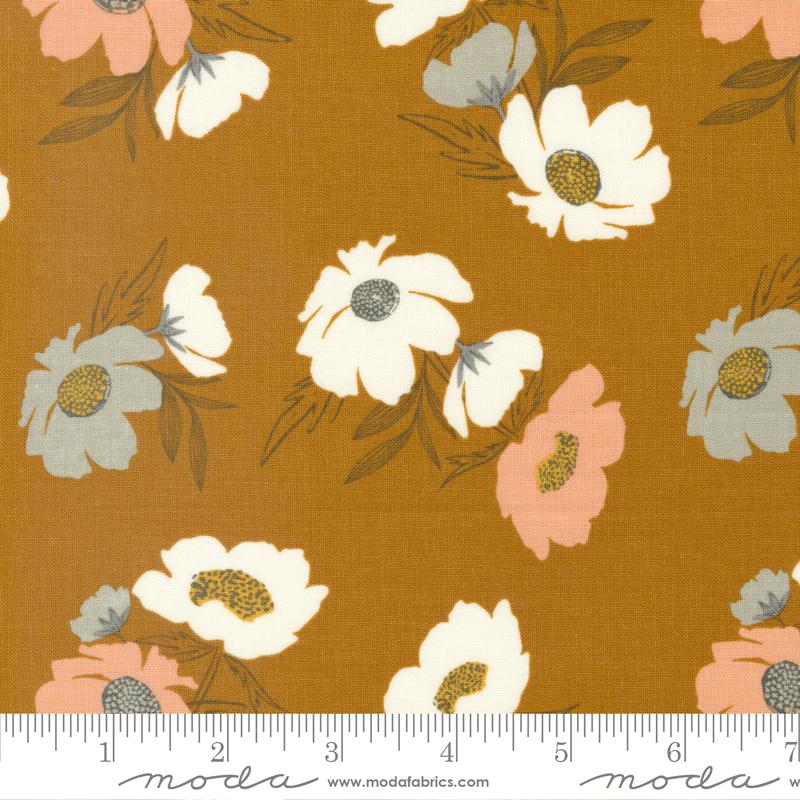 Woodland Wildflowers Caramel 45582 22 Moda 1 - Boho Fabrics - Quilting Cotton, Woven