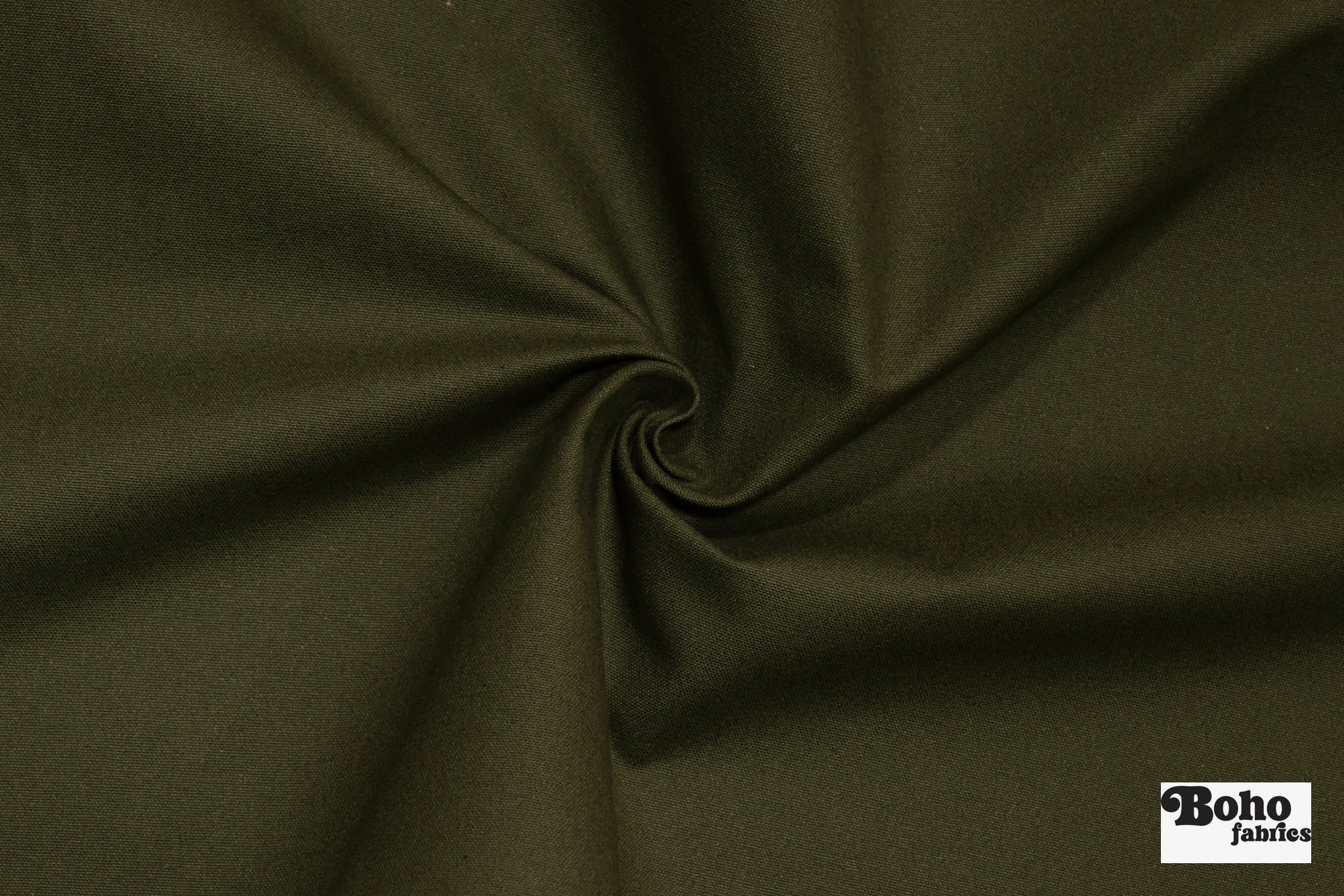 Woodsy Green, Deadstock Cotton Duck Canvas Woven Fabric - Boho Fabrics - Canvas Fabric