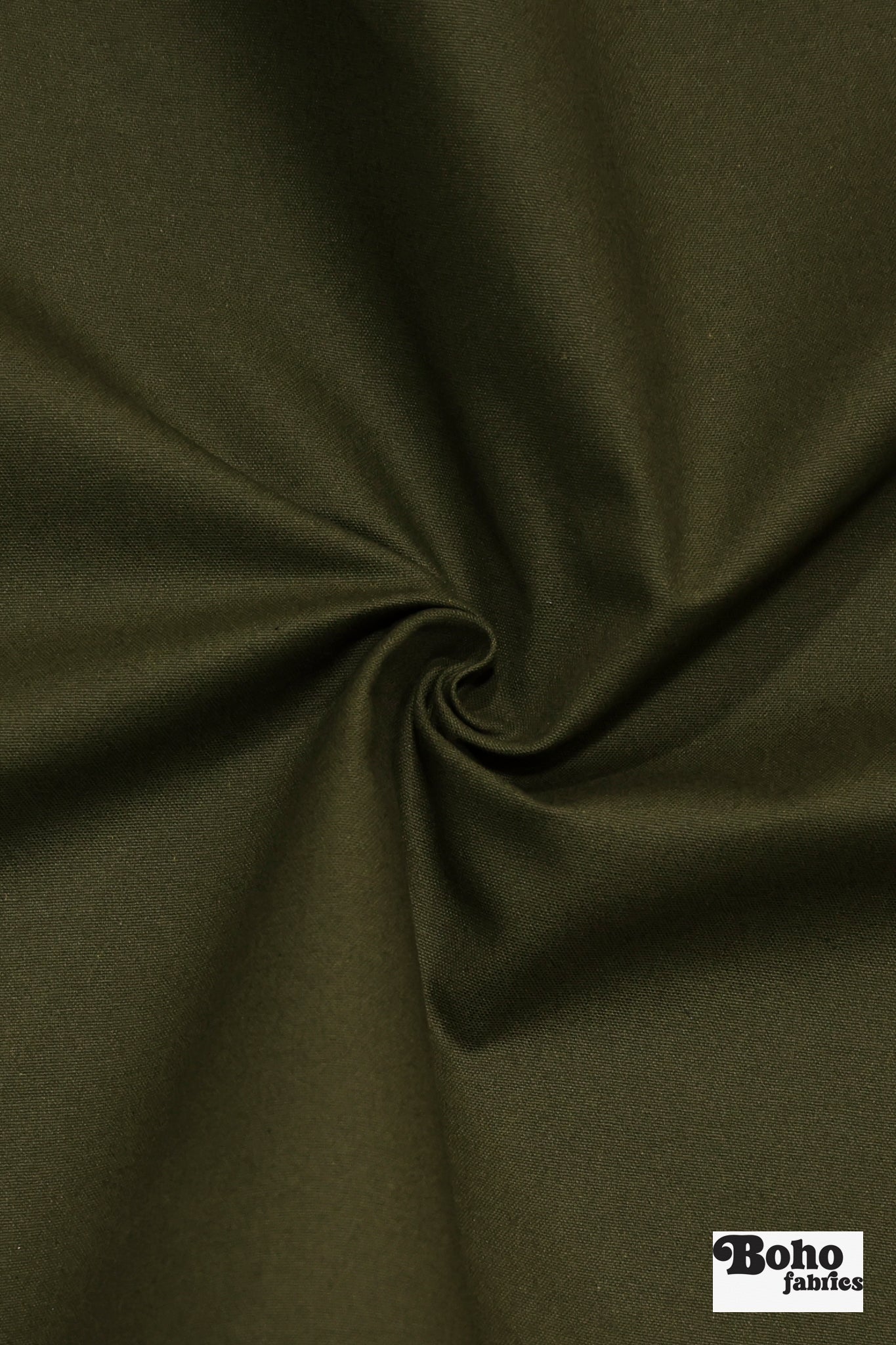 Woodsy Green, Deadstock Cotton Duck Canvas Woven Fabric - Boho Fabrics - Canvas Fabric