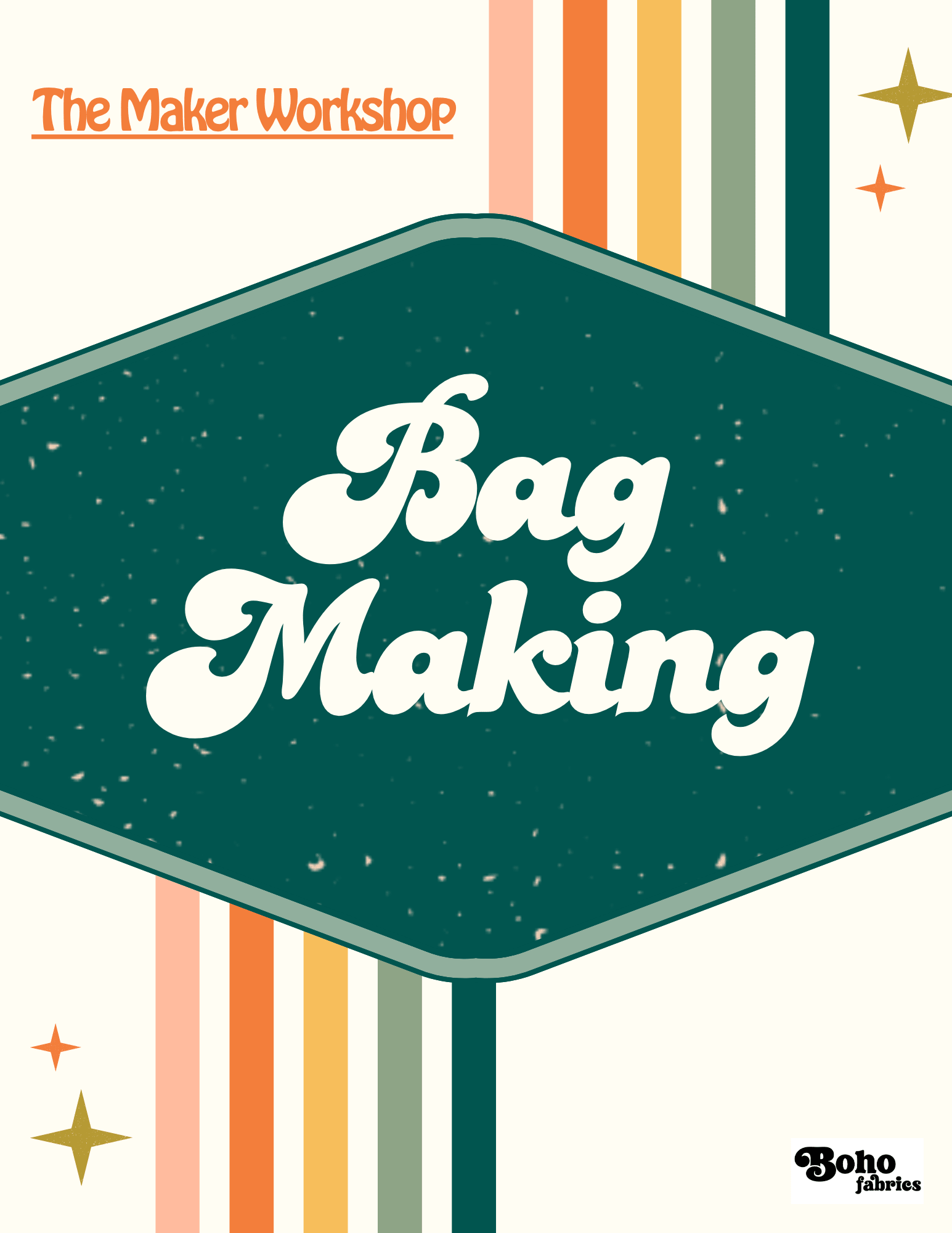 Workshop: Beginner Reversible Tote - Boho Fabrics - Class