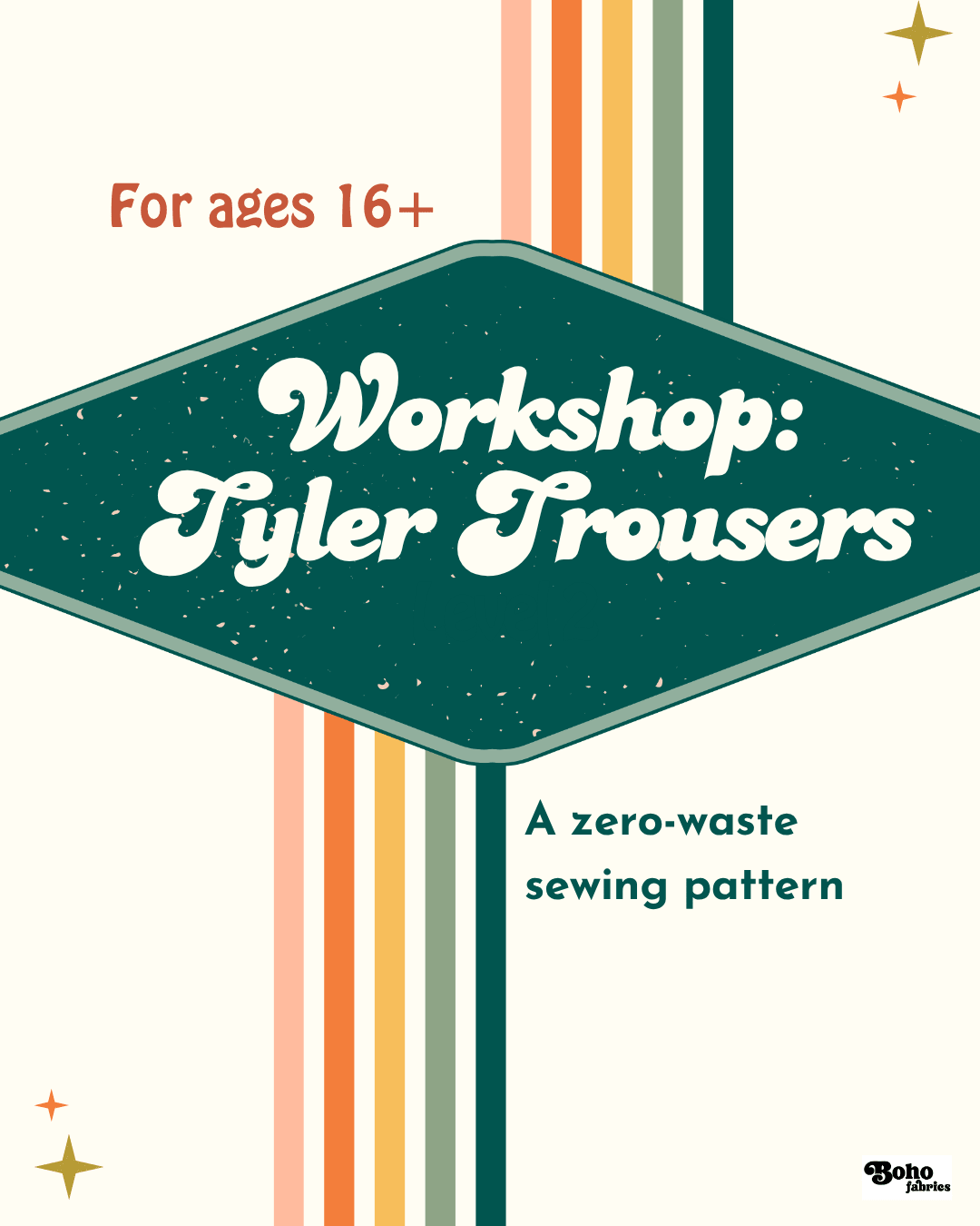 Workshop: Zero Waste Tyler Trouser with Janet - Boho Fabrics - Class