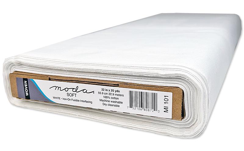 Woven, Fusible White Interfacing by Moda - Boho Fabrics - Interfacing