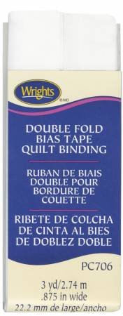 Wrights Quilt Binding 7/8" - White - Boho Fabrics - Bias & Hem Tapes