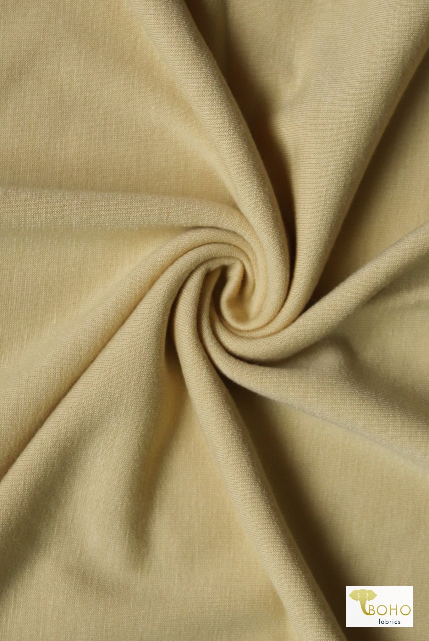 Yarrow Yellow, French Terry Solid Knit - Boho Fabrics