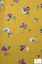 Yellow Florals, Woven Fabric. WVP-250 - Boho Fabrics