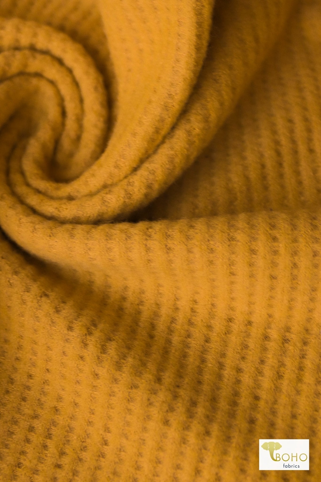 Yellow Honey, Brushed Thermal Knit. WAFF - Boho Fabrics