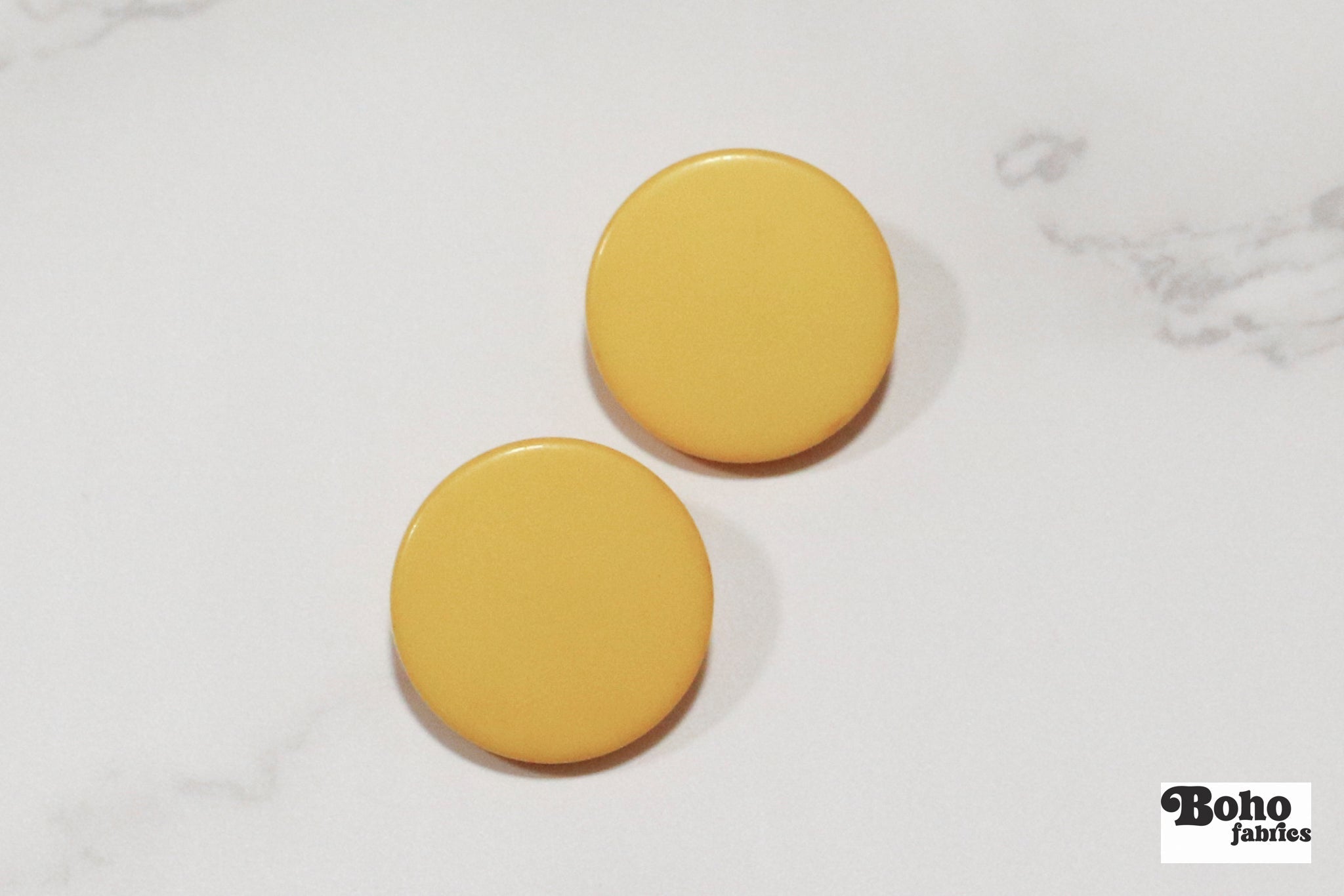 Yellow, Mod Gambit, Shank Button. Available in 15mm, 18mm, 20mm, 25mm - Boho Fabrics - Buttons & Snaps
