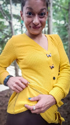 Yellow Mustard, Brushed Waffle Knit Fabric - Boho Fabrics
