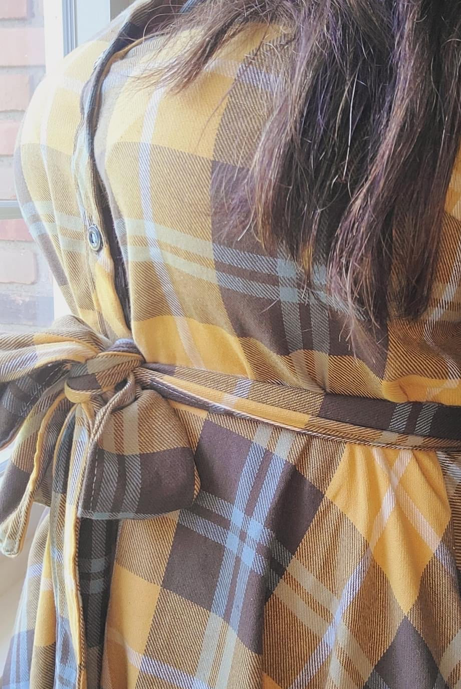 Yellow Plaid Flannel, Woven Print - Boho Fabrics