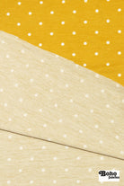Yellow Polka Dots, French Terry Knit Fabric - Boho Fabrics - French Terry Prints, Knit Fabric