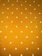 Yellow Polka Dots, French Terry Knit Fabric - Boho Fabrics - French Terry Prints, Knit Fabric