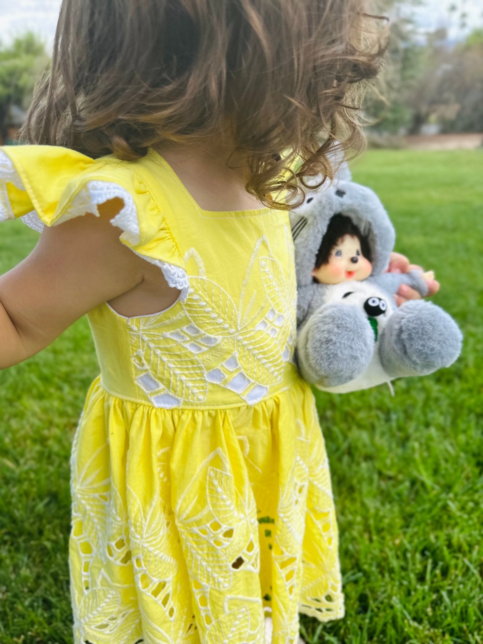 Yellow, Retro Tropic Embroidered Florals, Cotton Woven Fabric - Boho Fabrics - Shirting, Woven