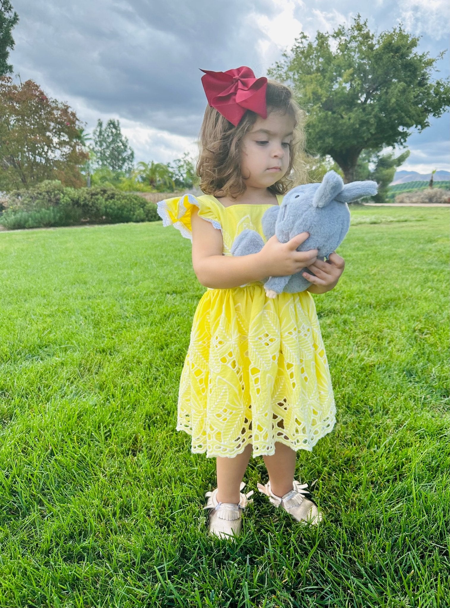 Yellow, Retro Tropic Embroidered Florals, Cotton Woven Fabric - Boho Fabrics - Shirting, Woven