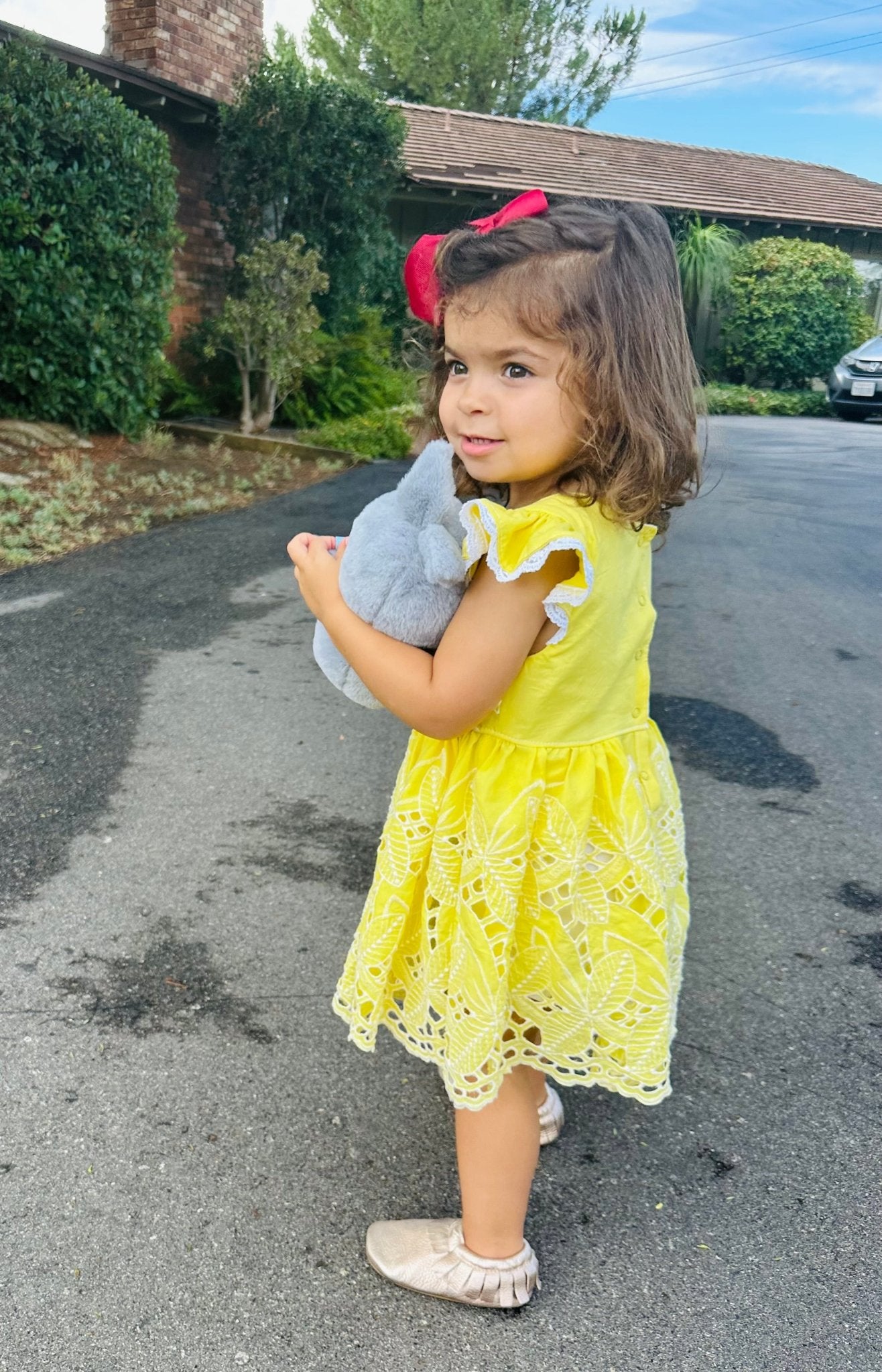 Yellow, Retro Tropic Embroidered Florals, Cotton Woven Fabric - Boho Fabrics - Shirting, Woven