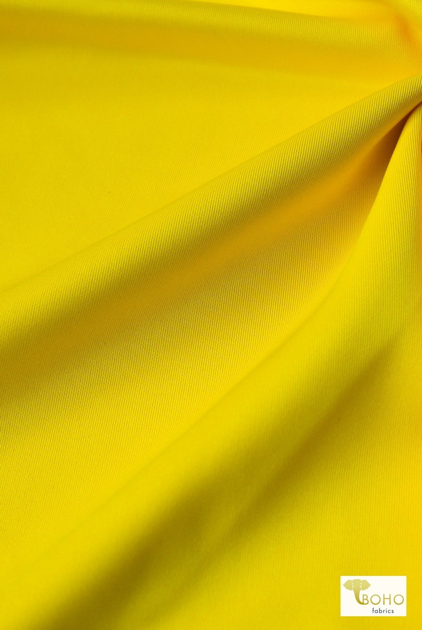 Yellow, Scuba Knit - Boho Fabrics