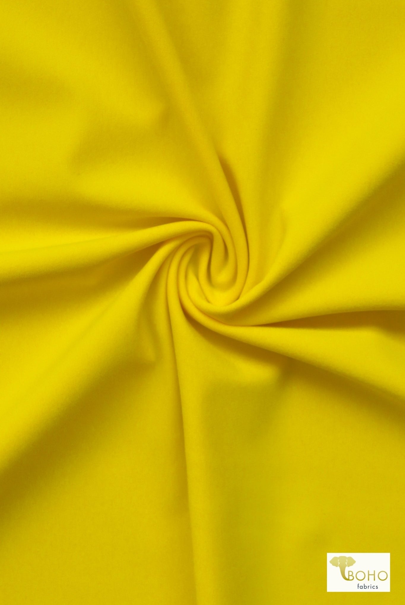 Yellow, Solid Swim Knit Fabric. - Boho Fabrics