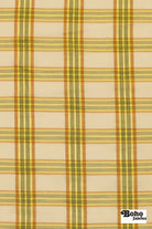 Yellow, Tan & Black Plaid Cotton Woven Fabric - Boho Fabrics - Shirting, Woven