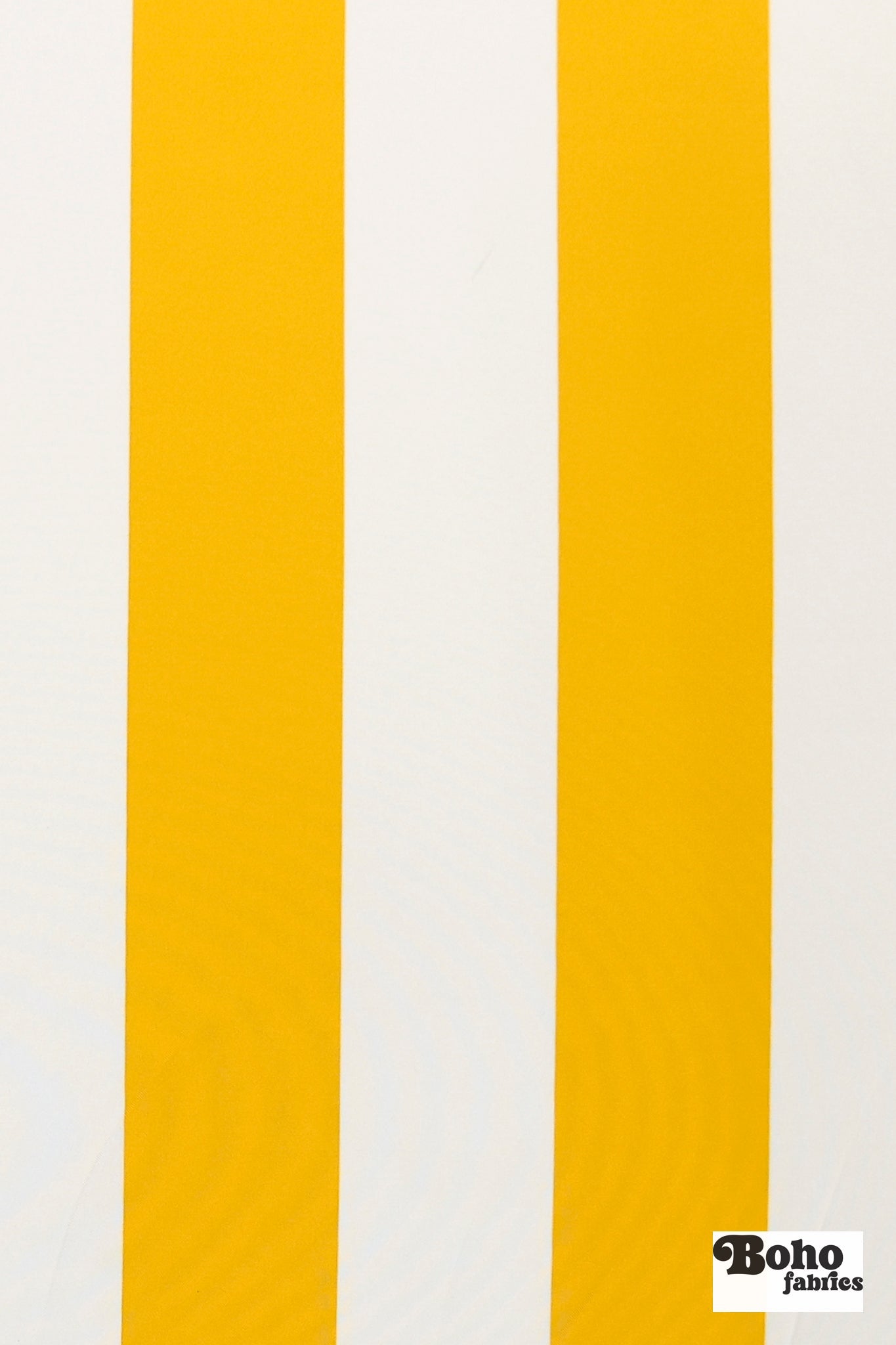 Yellow & White, 3" Wide Striped Canvas Woven Fabric - Boho Fabrics - Canvas Fabric