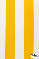 Yellow & White, 3" Wide Striped Canvas Woven Fabric - Boho Fabrics - Canvas Fabric