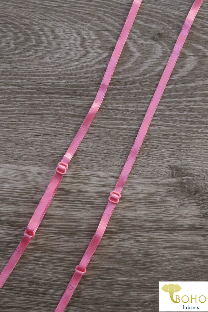Youth Size Pink Satin Tank Top Straps, 1/4" Wide. CS-P - Boho Fabrics