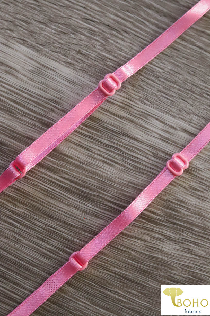 Youth Size Pink Satin Tank Top Straps, 1/4" Wide. CS-P - Boho Fabrics