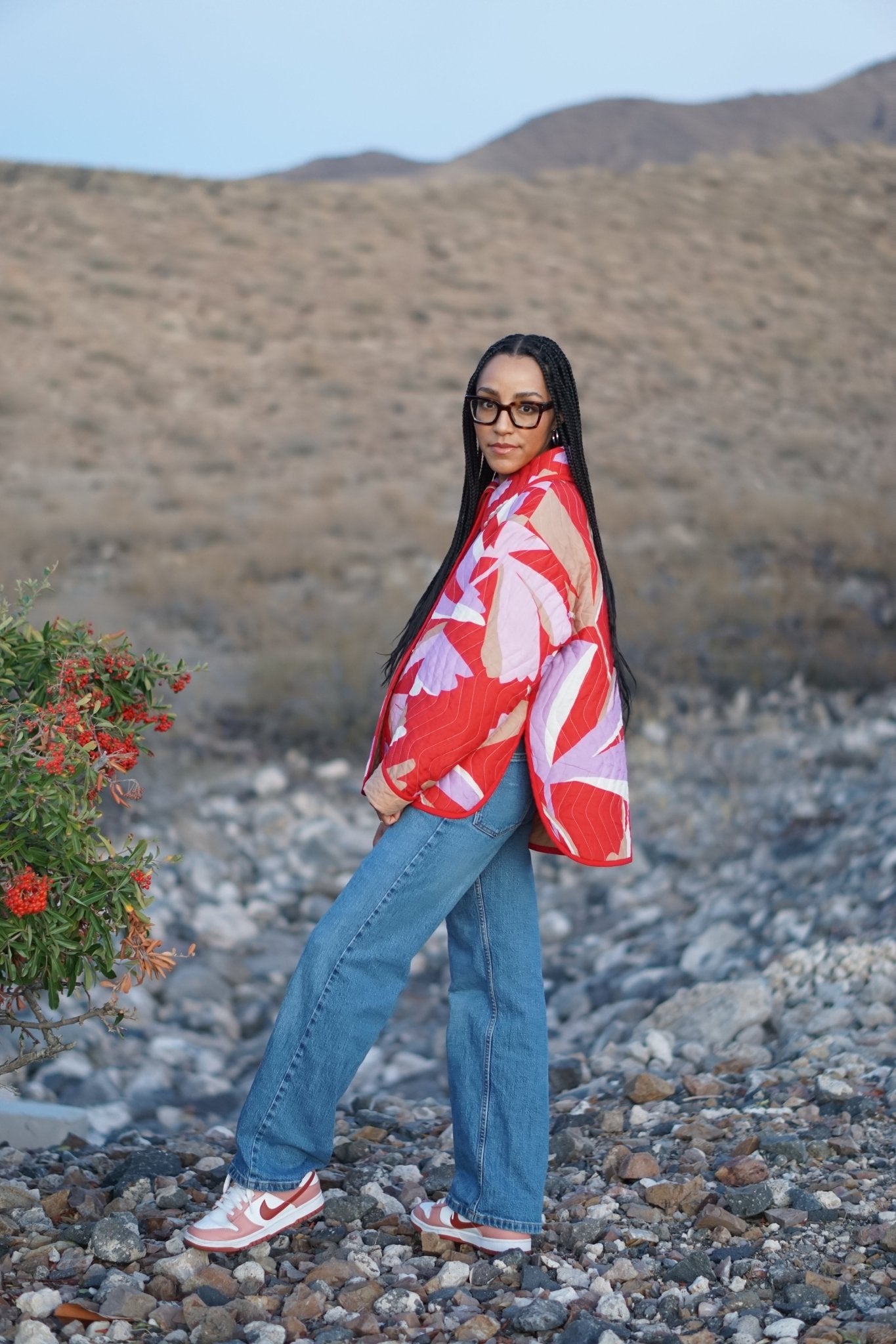 Zen Bloom - Crimson Colorway. Double Sided, Designer Quilted Woven Fabric. - Boho Fabrics - Quilted, Woven