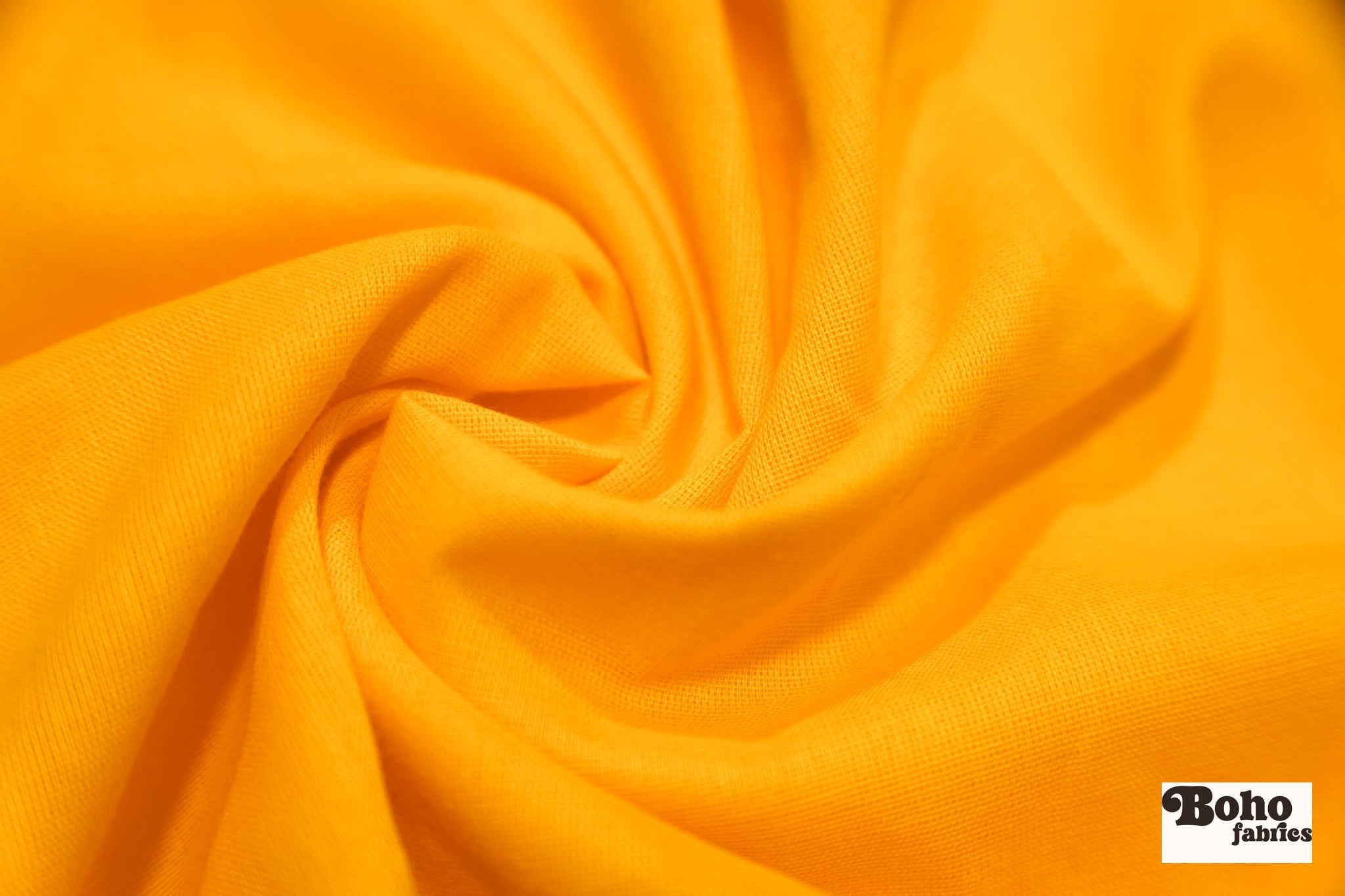 Zinnia Yellow, Deadstock Cotton Gauze Woven Fabric - Boho Fabrics - Gauze
