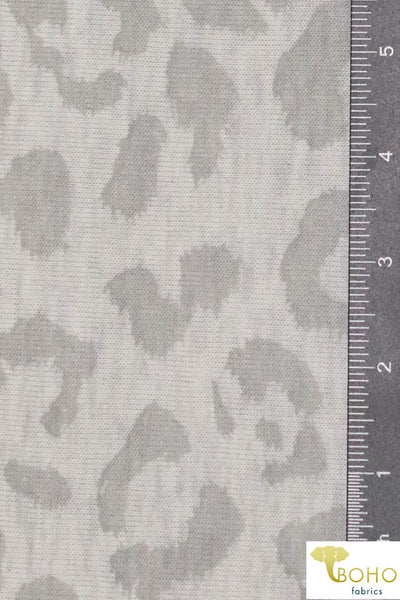 Last Cuts! Muted Gray Leopard, Sweatshirt Knit. SWT-110