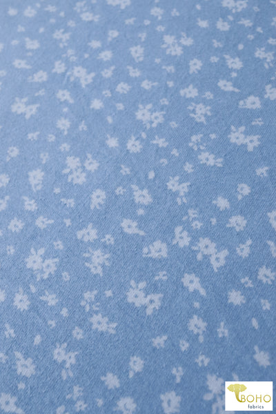 Last Cuts! Space Garden on Baby Blue. Cotton Spandex Print. CLP-107-BLU