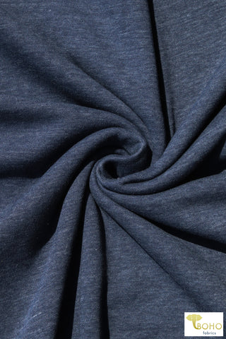 2 Yard- Last Cuts! Navy Blue, Sweatshirt Fleece.