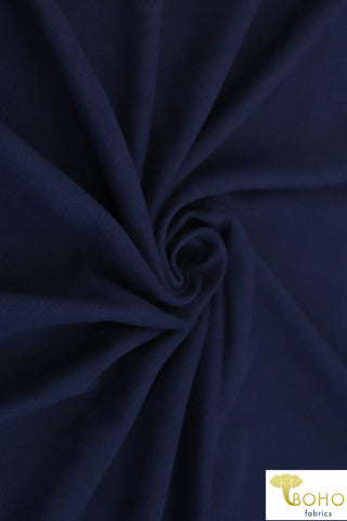 Navy Double Brushed Poly Knit Fabric