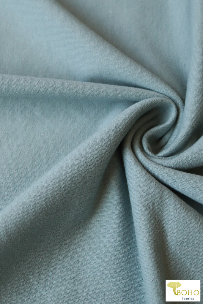 2 Yard - Last Cuts! Dusty Turquoise. Cotton French Terry. CLFT-938-DKBLU