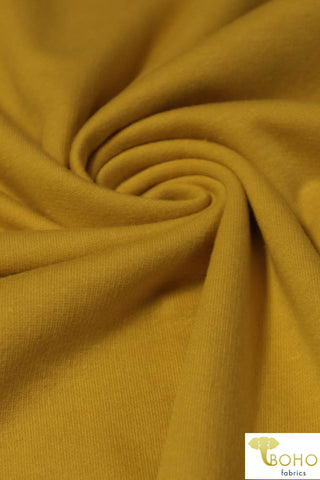 Last Cuts! Mustard Yellow. Cotton French Terry. CLFT-938-MSTD.
