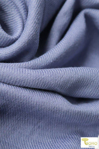 2 Yard- Last Cut! Periwinkle Twill, Twill/Gauze Woven. Double layer WVP-259
